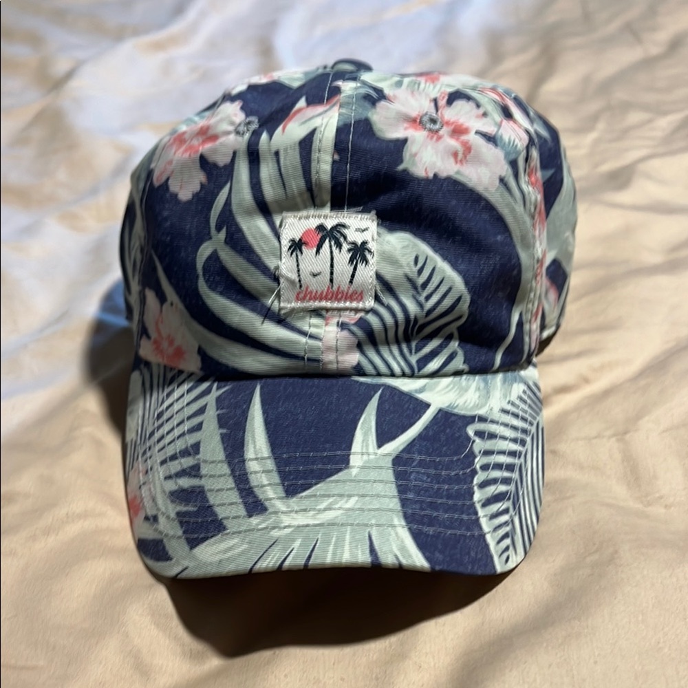 Chubbies Blue and Pink Floral Hat NEVER WORN